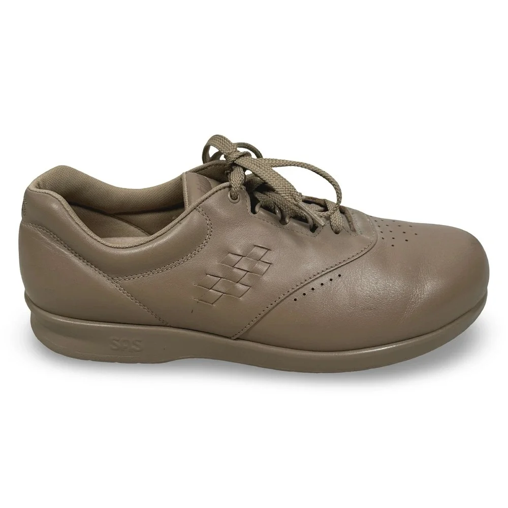 SAS Free Time Women 10 M Taupe Leather Walking Shoes Tripad Comfort Made in USA